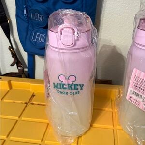 Mickey Track Club Pink Water Bottle